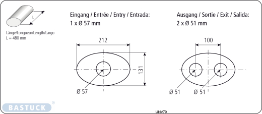 Bastuck Universalschalldämpfer