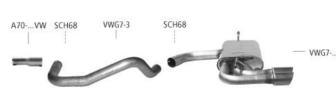 Bastuck Endschalldämpfer 2x76mm abgerundet