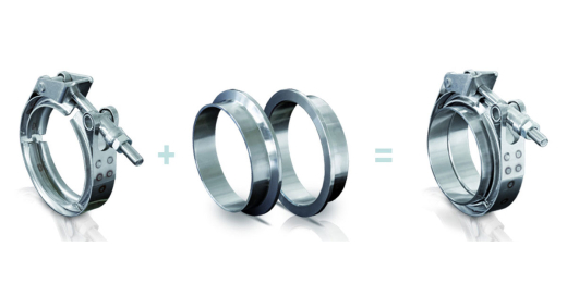 HJS V-Band Schelle mit Kupplungs-/Verbindungsstück 65.5mm
