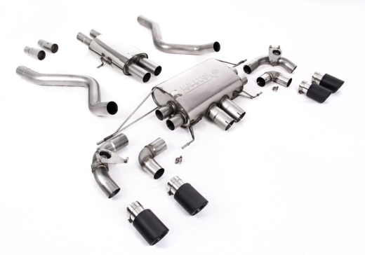 Milltek Duplex-Komplettanlage je 2x90mm Jet Carbon