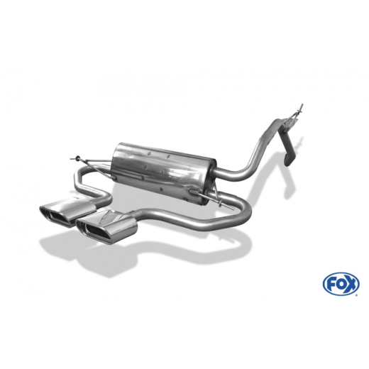 Fox Duplex-Endschalldämpfer 2x150x70mm mittig