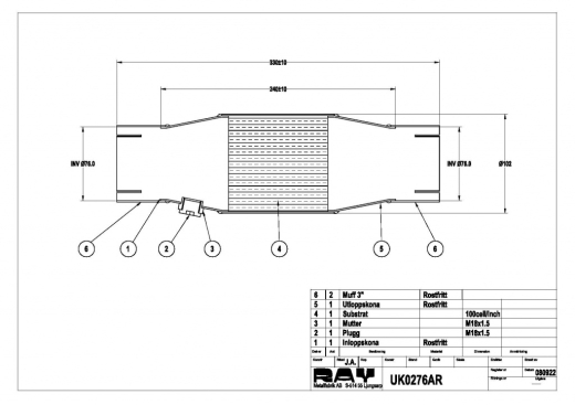 Universal Katalysator 100 Zellen (SBF/FIA zugelassen)