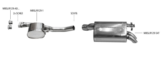 Bastuck Komplettanlage mit Endschalldämpfer 2x54mm