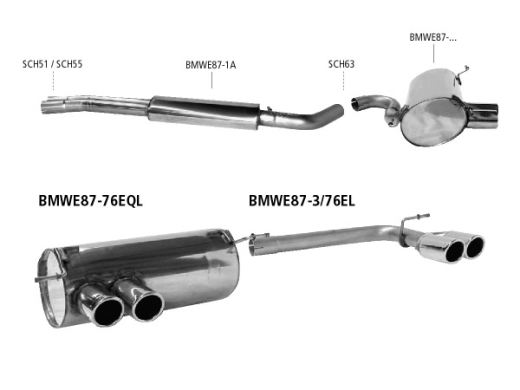 Bastuck Komplettanlage mit Duplex-Endschalldämpfer je 2x76mm