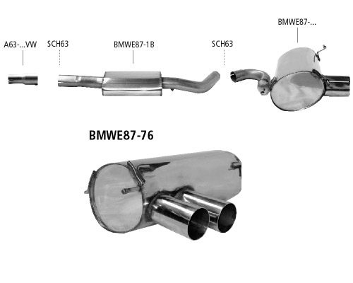 Bastuck Komplettanlage mit Endschalldämpfer 2x76mm