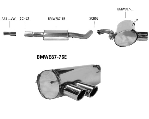 Bastuck Komplettanlage mit Endschalldämpfer 2x76mm
