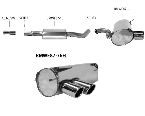 Bastuck Komplettanlage mit Endschalldämpfer 2x76mm