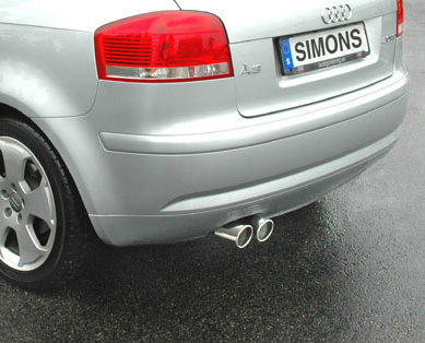 Simons Endschalldämpfer Audi A3 8P/Golf V 2*80