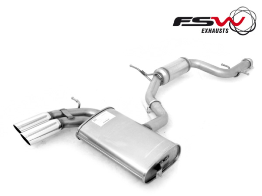 FSW Sportauspuff Komplettanlage 2x76mm schräg