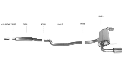 Bastuck Ersatzrohr für Vorschalldämpfer (ohne Zulassung)