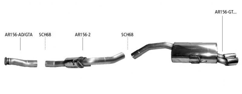 Bastuck Komplettanlage mit Endschalldämpfer 2x76mm DTM