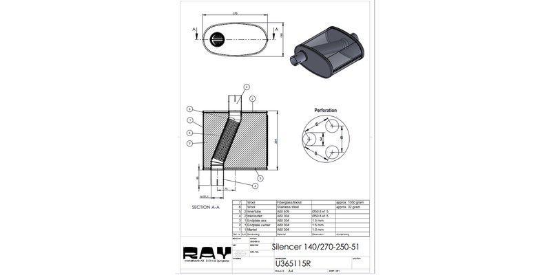 Simons Dämpfer oval 140/270-250 51' RF
