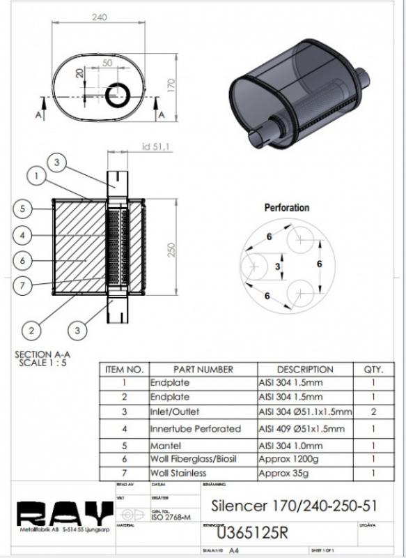 Simons Dämpfer oval 170/240-250 51' RF