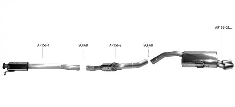 Bastuck Komplettanlage mit Endschalldämpfer 2x76mm DTM