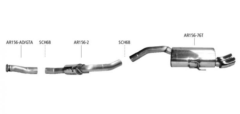 Bastuck Komplettanlage mit Endschalldämpfer 2x76mm