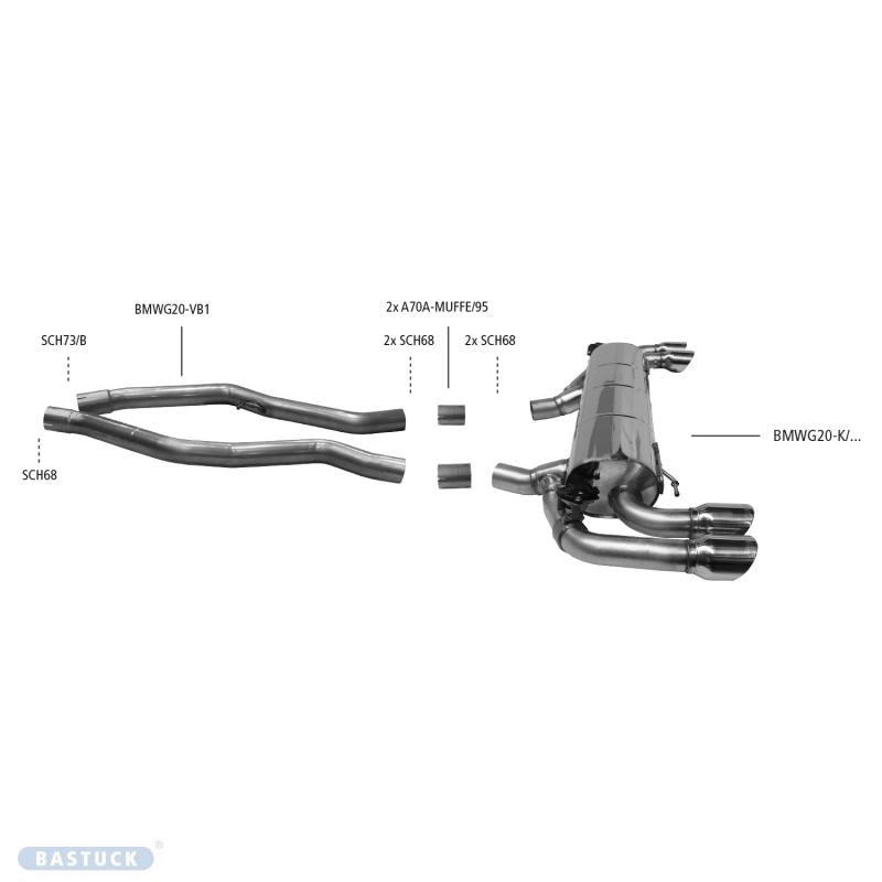 Bastuck Duplex-Endschalldämpfer 2x90mm