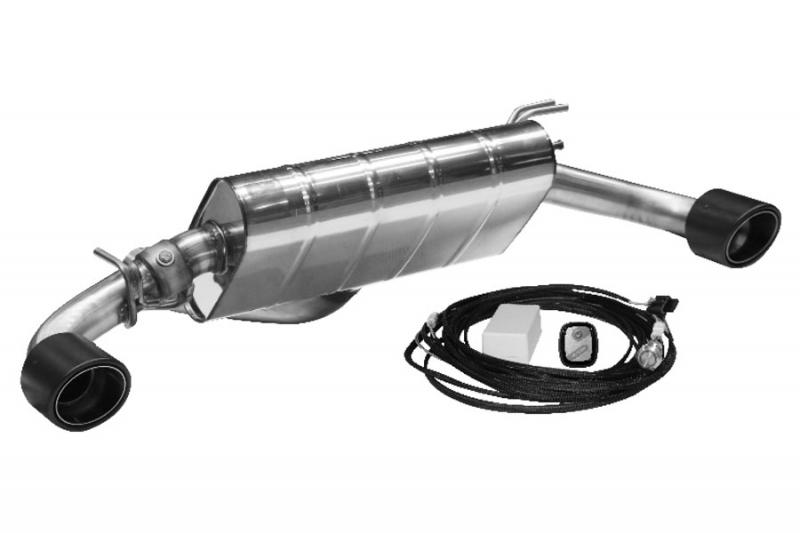 Bastuck Komplettanlage mit Duplex-Endschalldämpfer 110mm Carbon (mit Klappe)