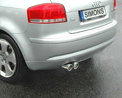 Simons Endschalldämpfer Audi A3 8P/Golf V 2*80