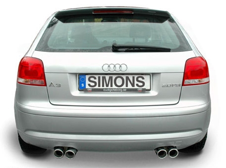 Simons Endschalldämpfer Audi A3 8P/Golf V 4*80