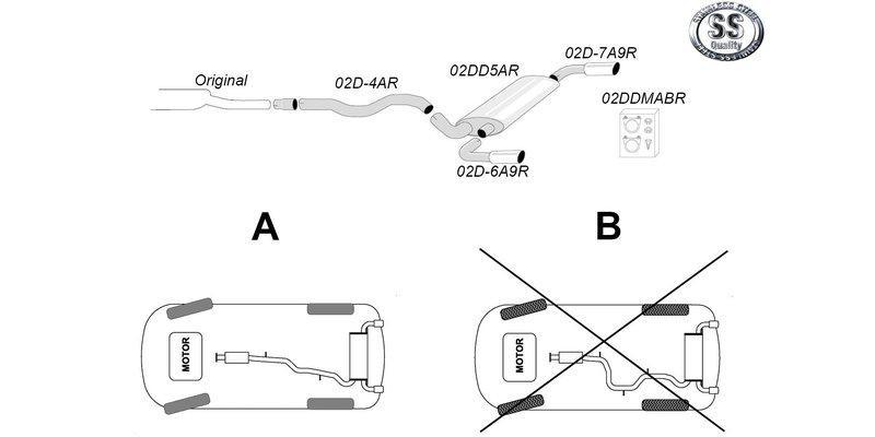 Simons Anlage ab Vorschalldämpfer S60/V60 Turbo 2*90