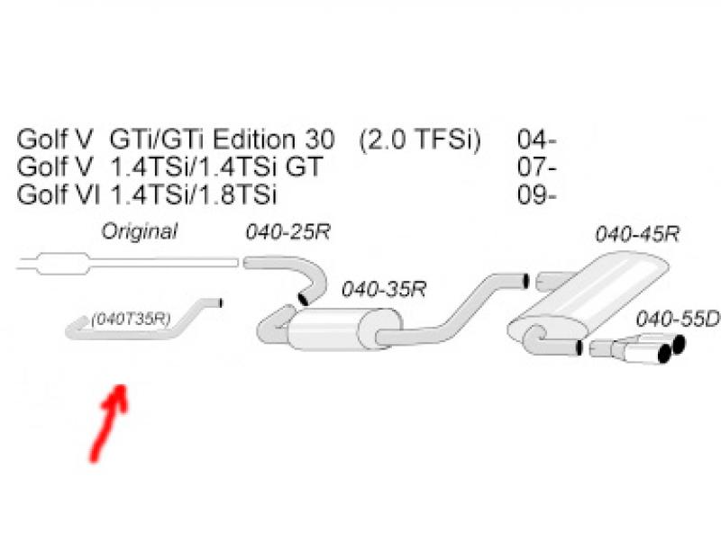 Simons Racingrohr Audi A3/Golf V/VI (ohne Zulassung)