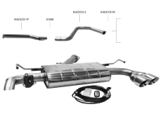 Bastuck Komplettanlage mit Endschalldämpfer 2x90mm (mit Klappe)