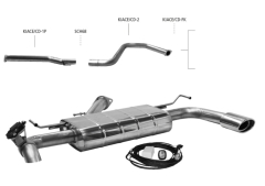 Bastuck Komplettanlage mit Endschalldämpfer 120x80mm (mit Klappe)