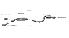 Bastuck Komplettanlage mit Endschalldämpfer 2x90mm