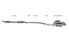 Bastuck Komplettanlage mit Duplex-Endschalldämpfer je 3x100/110mm