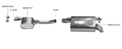 Bastuck Komplettanlage mit Endschalldämpfer 2x54mm
