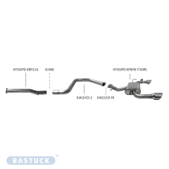 Bastuck Komplettanlage mit Duplex-Endschalldämpfer je 100mm