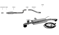 Bastuck Komplettanlage mit Duplex-Endschalldämpfer je 100mm (mit Klappe)