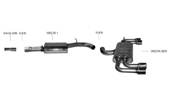 Bastuck Komplettanlage mit Duplex-Endschalldämpfer 2x85mm